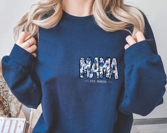Personalized Mama Sweatshirt Mothers Day Gift Birthday Gift for Mom New Mom Gift for New Mom Custom Mom Sweatshirt Mama Crewneck Mama Shirt