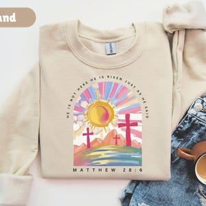Christian Easter Sweatshirt, Christian Shirt for Easter, Easter Shirts for Women, Easter Gift, Happy Easter Sweater, Easter Crewneck