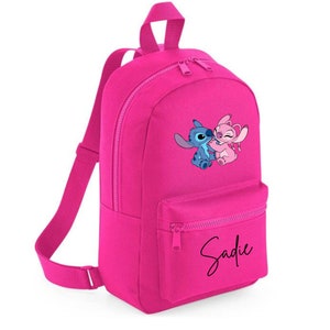 For Children - Personalised Stitch Backpack ANY NAME Back To School Bag Backpack Kids Nursery Toddler Rucksack Personalised Backpack