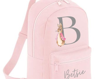 Mochila de conejito personalizada / Mochila de guardería para niñas / Conjunto de regreso a clases / Bolso para niños pequeños