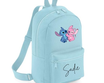 For Children - Personalised Stitch Backpack ANY NAME Back To School Bag Backpack Kids Nursery Toddler Rucksack Personalised Backpack