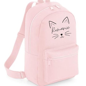 Nom personnalisé initial sac à dos sac à dos cartable enfants pépinière tout-petits sac n'importe quel nom maternelle amoureux des chats