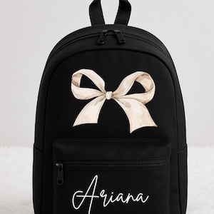 Personalised Kids Backpack with Bow – Custom Name | Nursery, Toddler, Back to School Bag