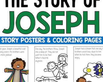 Joseph and His Brothers Bible Story Coloring Pages | Sunday School (Digital Download)