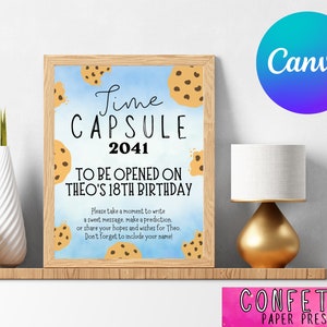 EDITABLE Milk & Cookies, First Birthday Time Capsule, First Birthday DIGITAL DOWNLOAD