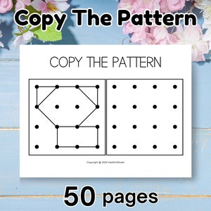 50 Copy The Pattern Worksheets for Ages 4 – 5; Repeat The Pattern; Preschool Math; Simple Math; Learning Games; kids logic games