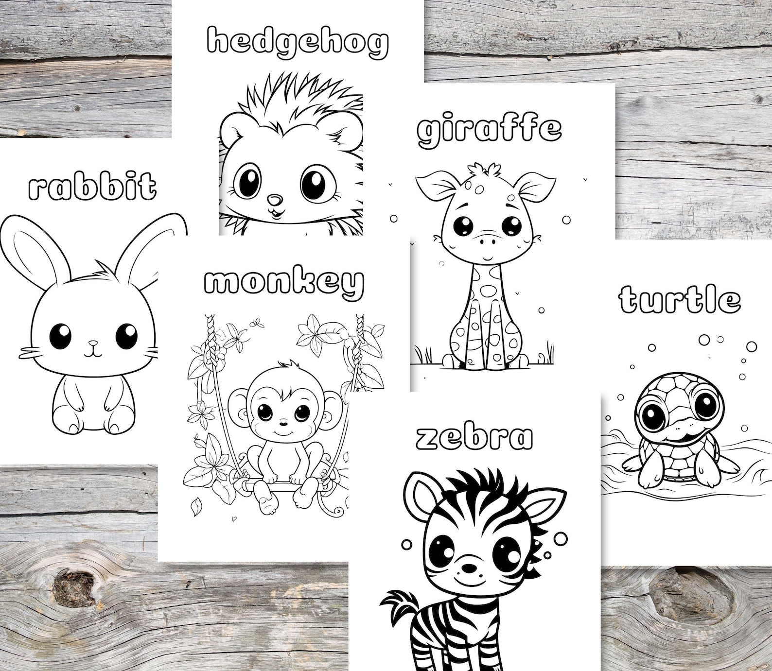 30 Animal Coloring Page for Kids; Printable Coloring Book; Kids ...