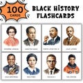 100 Black History Flashcards; African American History; Bulletin Board Display; Classroom Décor; African American Heroes Picture Cards