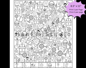 Jogo de Objetos Escondidos para a Missa Católica (para imprimir); Jogo de Objetos Escondidos; Jogo da Missa Dominical; Jogos da Igreja Católica; Jogos da Escola Dominical; Bingo da Missa Católica