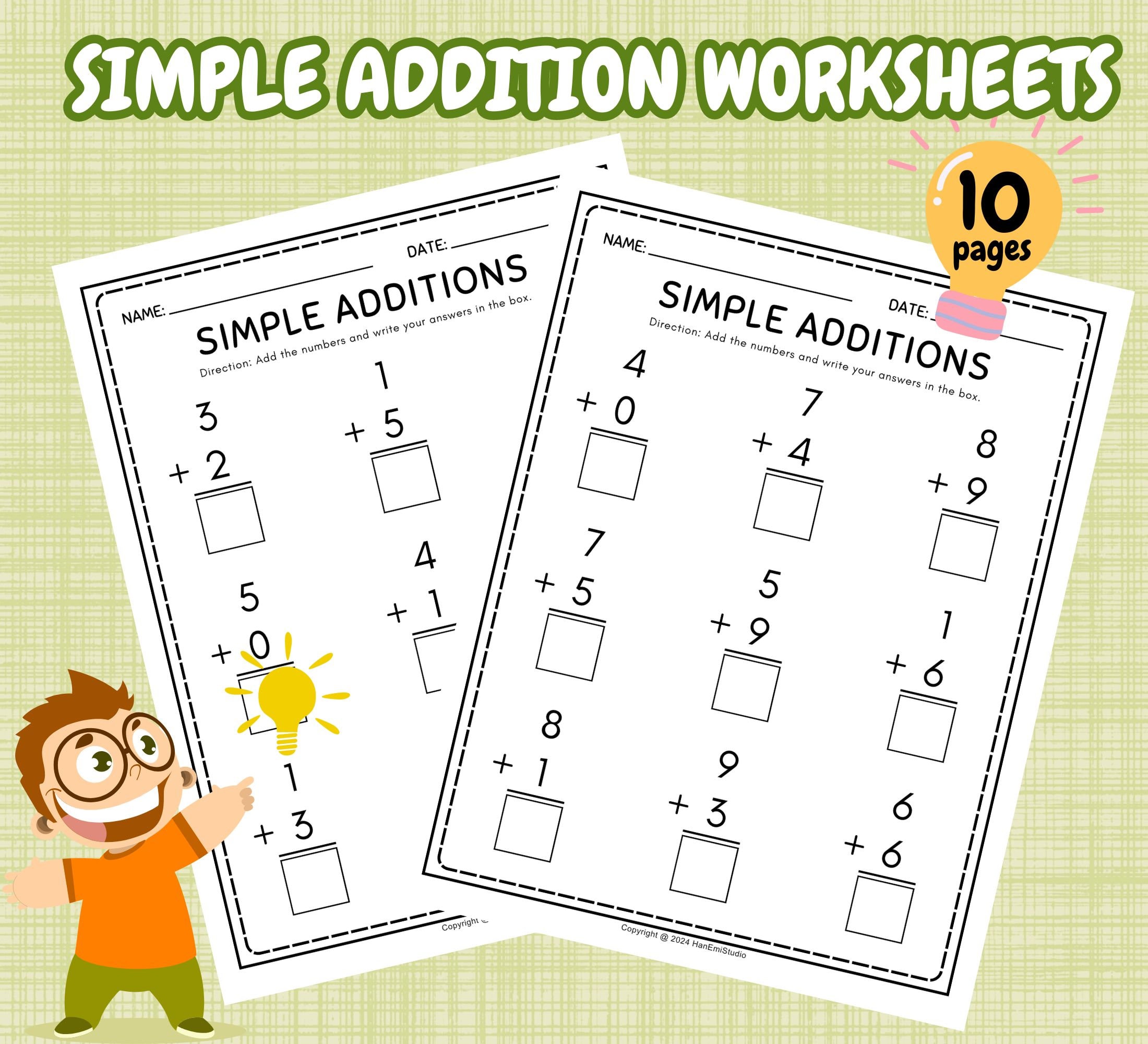10-simple Addition Worksheets for Preschoolers; Addition Worksheets ...