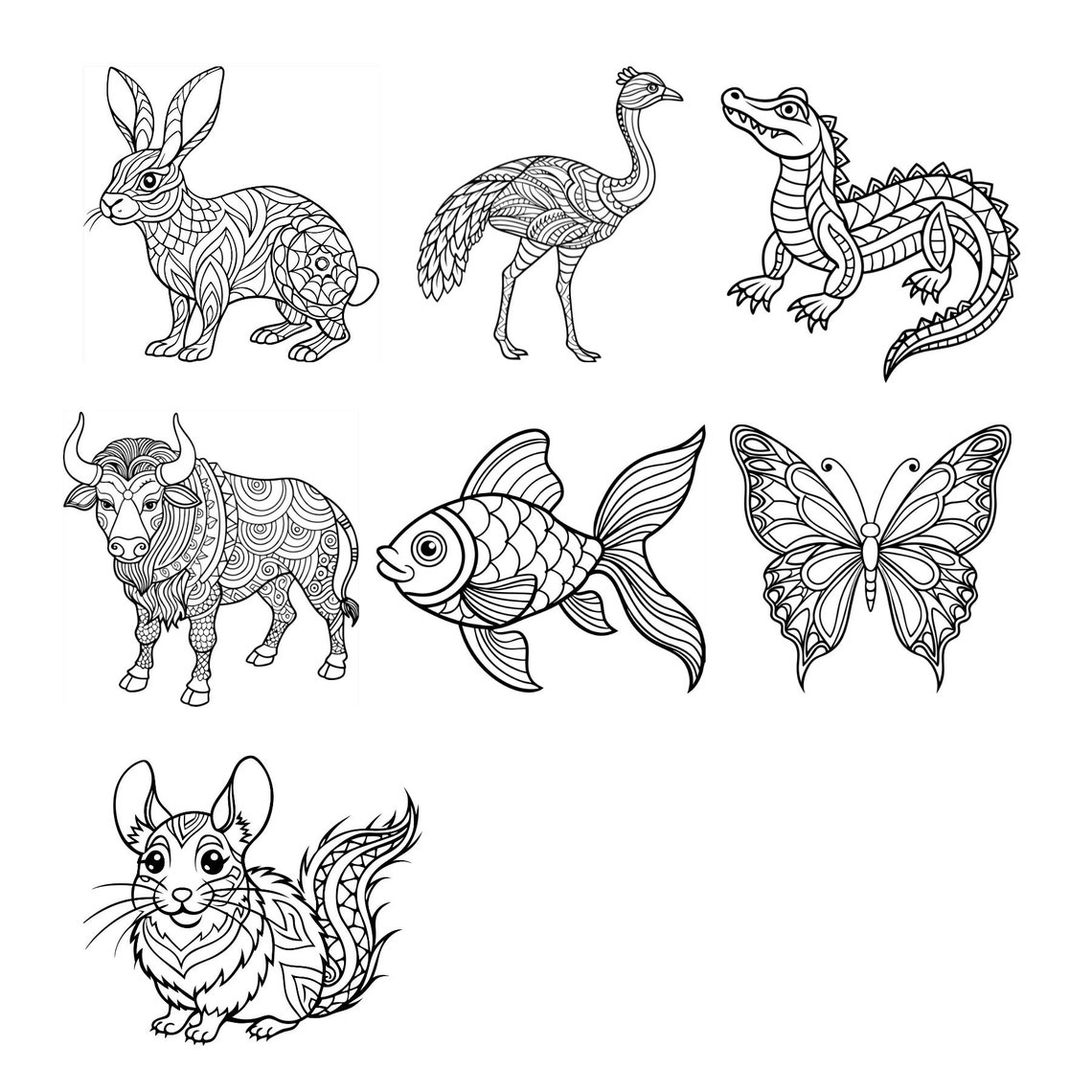 25 Mandala Animal Coloring Pages for Kids; Animal Coloring Pages; Kids