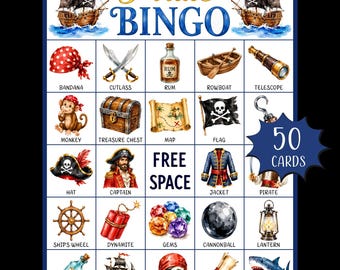Jogo de Bingo Pirata para Imprimir; Atividade para Festa de Aniversário Infantil; Bingo Fantasia; Bingo de Aniversário; Jogos para Festa com Tema de Piratas; Festa de Aniversário para Meninos