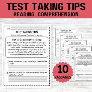 10 Testing Taking Tips Reading Comprehension Worksheets; 1st Grade Reading Comprehension; 2nd Grade Reading Comprehension; PreK Reading Page