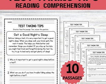 10 Testing Taking Tips Reading Comprehension Worksheets; 1st Grade Reading Comprehension; 2nd Grade Reading Comprehension; PreK Reading Page