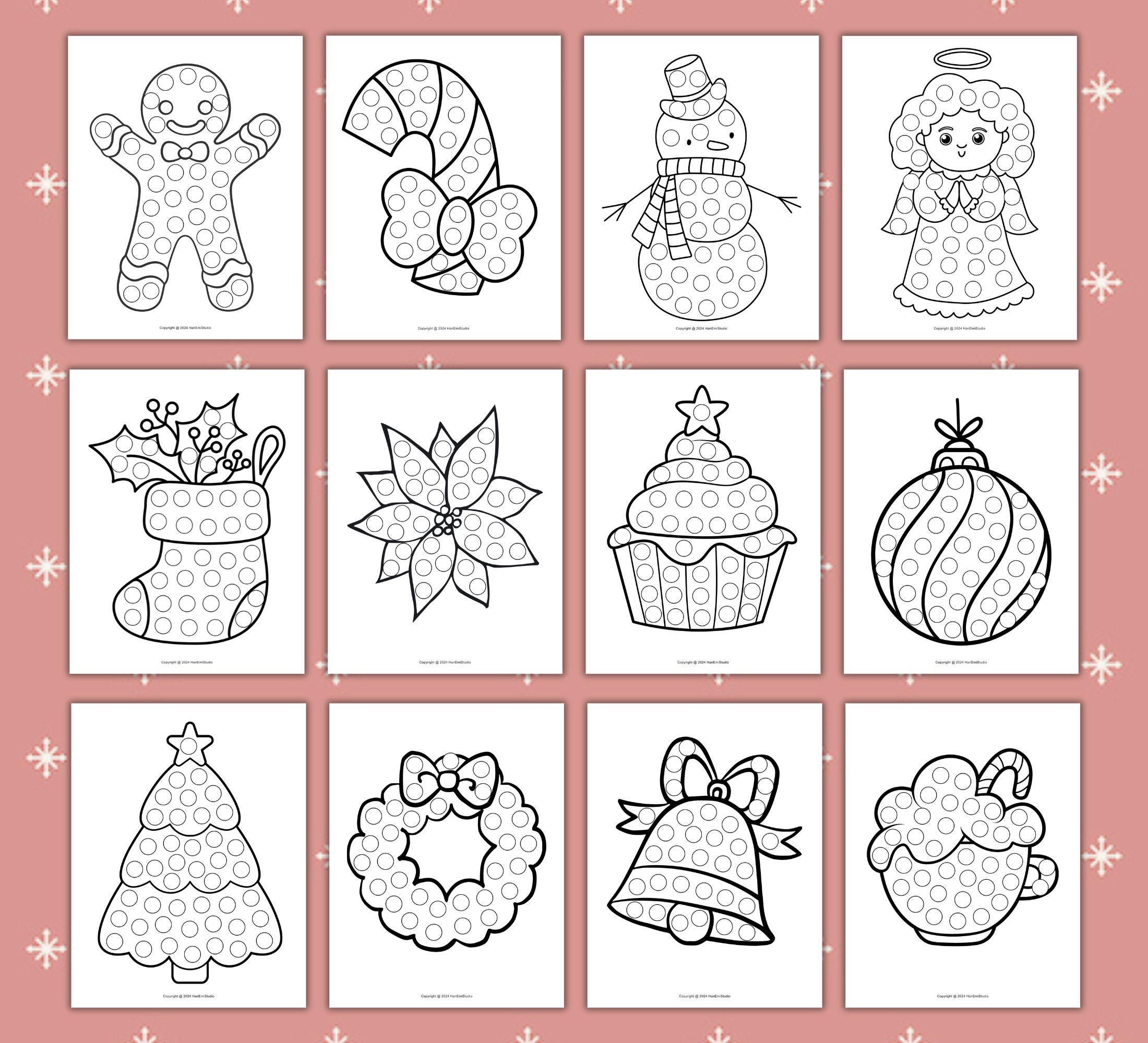 20 Christmas Dot Marker Worksheets; Dot a Dot Pages; Winter Dot Marker ...