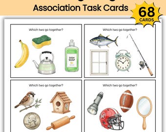 What Belongs Together? Association Task Cards; Speech Therapy; Special Education; Preschool Learning; Autism; Expressive Language Task Cards