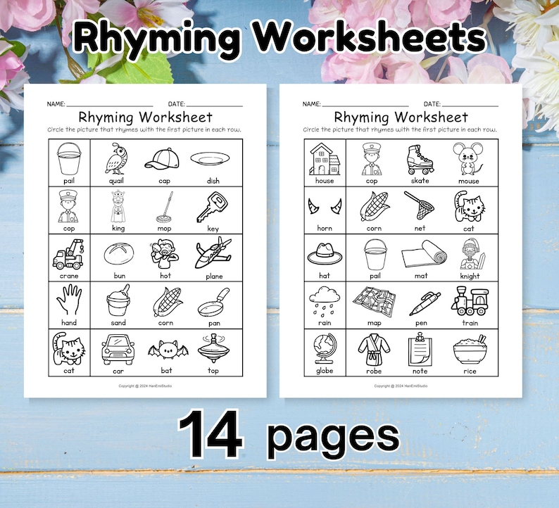 Rhyming Worksheets; Rhyming Practice Sheets; Phonics Worksheets; Letter ...