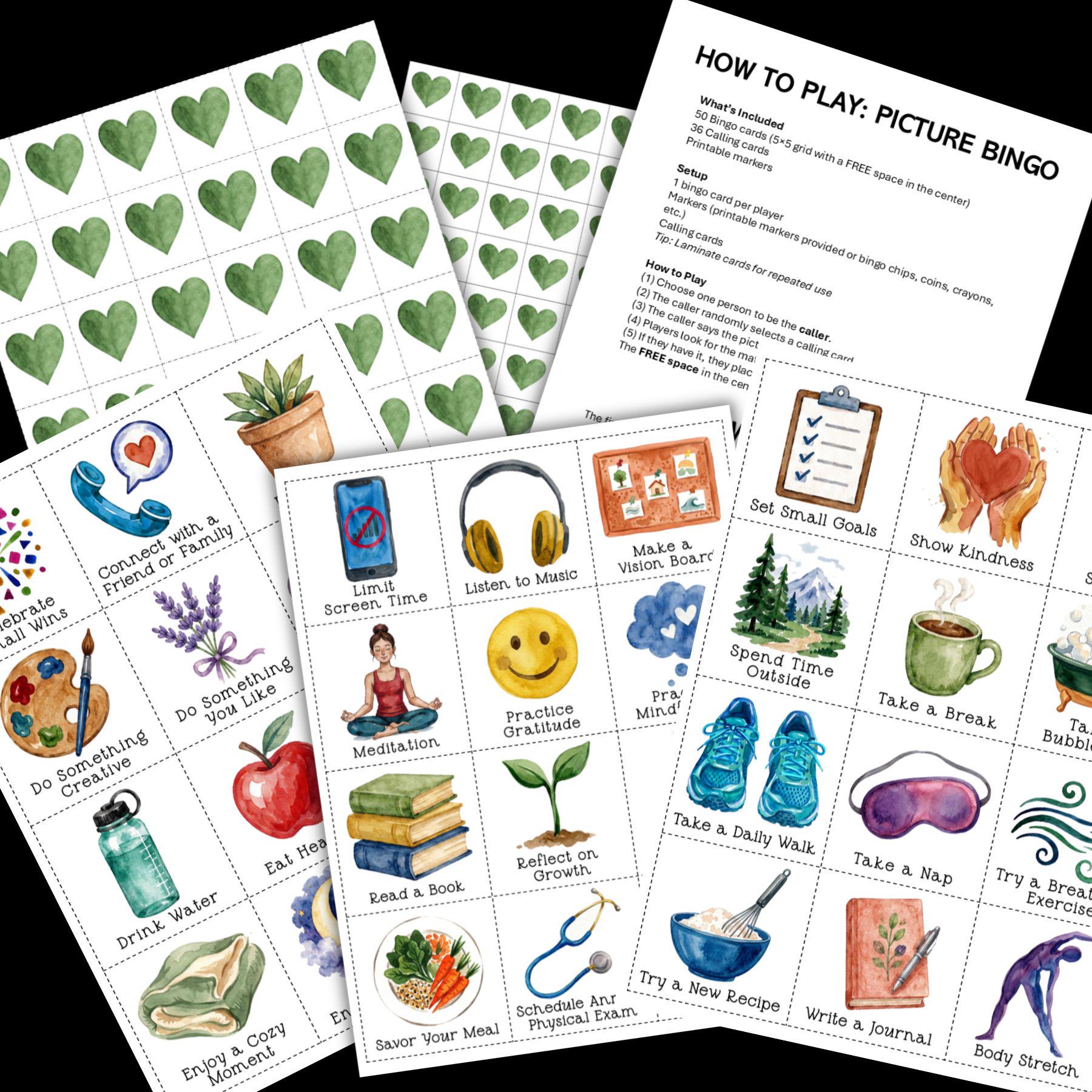 Wellness Bingo Game Printable; Self-care Activity for Adults & Kids ...