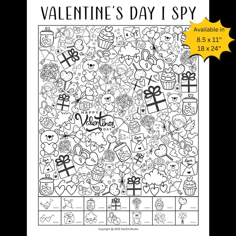 Valentine’s Day I Spy Activity; Printable I Spy Game for Kids ...