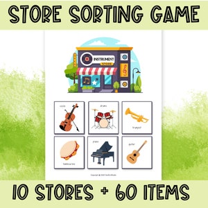 Store Sorting Activity for Kids; Category Sorting Activity; Classification Worksheet; Sorting Categories; Sorting Object; Matching Object