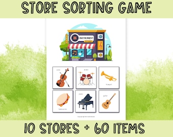 Actividad de clasificación de tiendas para niños; Actividad de clasificación por categorías; Hoja de clasificación; Clasificación de categorías; Clasificación de objetos; Emparejamiento de objetos
