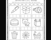 CVC Words Writing Practice Worksheets; CVC Worksheets; Sight Word Practice; Phonics Worksheet; CVc Activities; ESL; Phonics Practice;