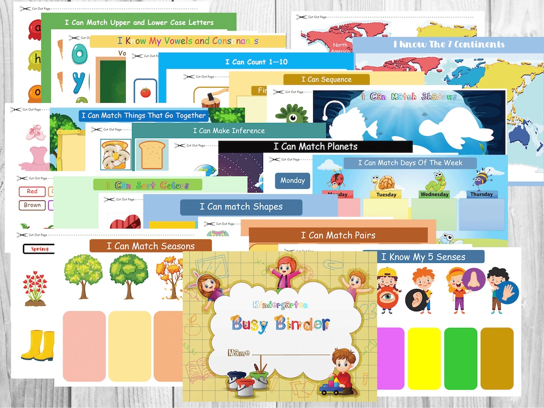 Learning Binder Printable, Kindergarten Learning Binder Printable, Busy