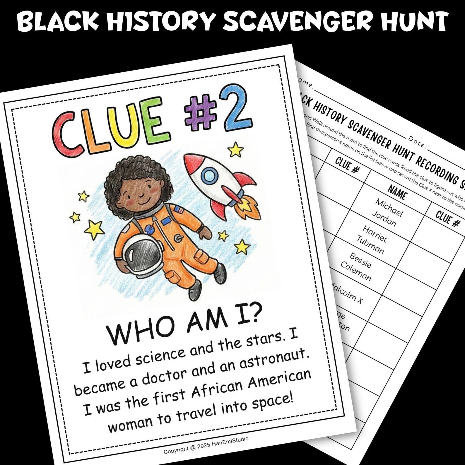 Black History Month Scavenger Hunt Printable; Black History Month Bingo ...