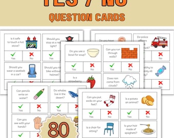 Yes No Question Cards for Toddlers; Yes No Task Cards; Speech Therapy Task Cards; ESL Worksheets; Printable Speech Therapy; Autism; Dementia