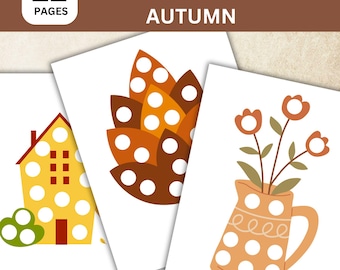 22 Autumn Dot Marker Worksheets for Kids; Autumn Do a Dot; Fall Dot Marker Page; Autumn Dot Marker Activities; Dot Marker Worksheets