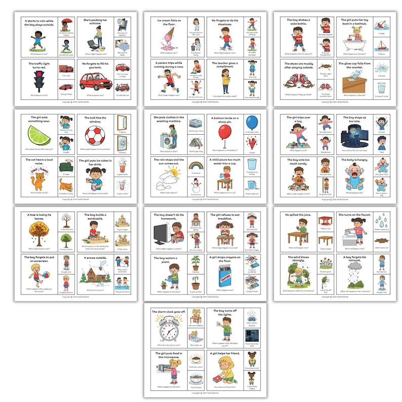 Cause and Effect Task Cards Printable; Reading Comprehension Activity ...