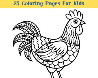 25 Mandala Animal Coloring Pages for Kids; Animal Coloring Pages; Kids Coloring Pages; Kids Coloring Book, Easy Mandala Coloring Pages