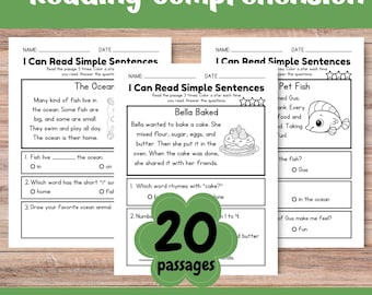 20 Reading Comprehension Worksheets 1st grade; Reading Comprehension 2nd grade; Kindergarten Reading Comprehension Worksheets; PreK Reading