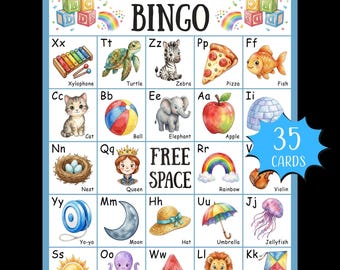 Bingo z alfabetem do druku; Gra ABC; Aktywność fonetyczna dla przedszkolaków; Centrum rozwoju umiejętności czytania i pisania dla przedszkolaków; Fiszki z alfabetem; Gra pamięciowa z alfabetem
