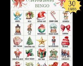 Printable Christmas Bingo Game; Winter Bingo Game; Classroom Party Game; Christmas Family Games; Christmas Activities; Holiday Party Games