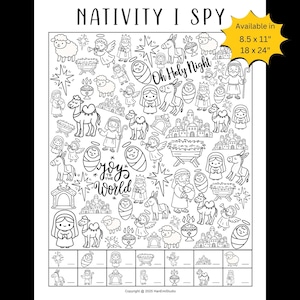 Nativity Hidden Objects Game Printable; Kid Bible Worksheets; Winter Spy; Christian Spy Game; Christmas Bible Game; Sunday School Activities