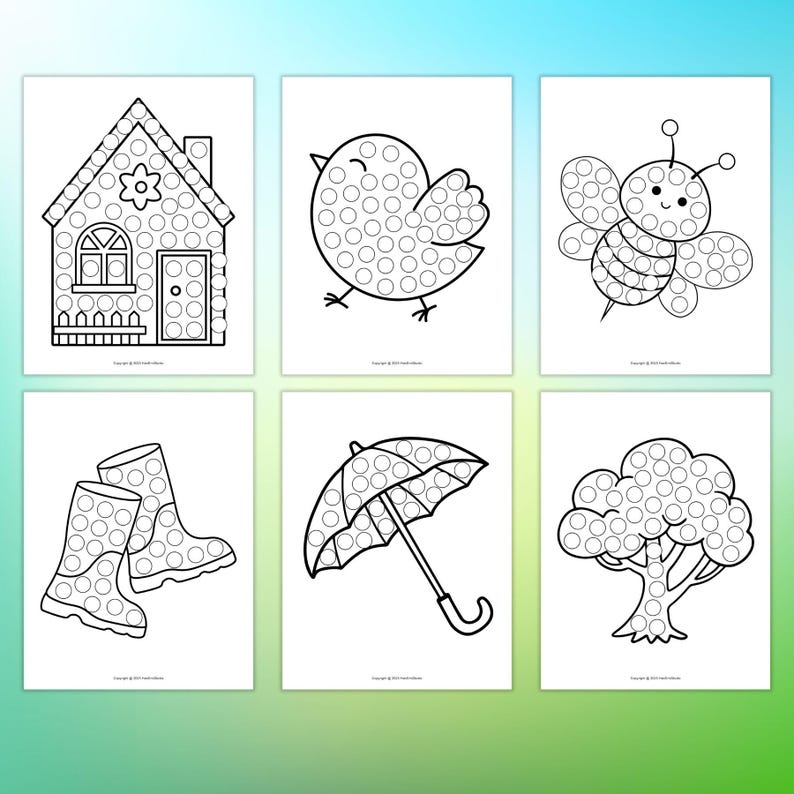 Spring Dot Marker Coloring Pages: Kids Preschool Activity (PDF) - Etsy