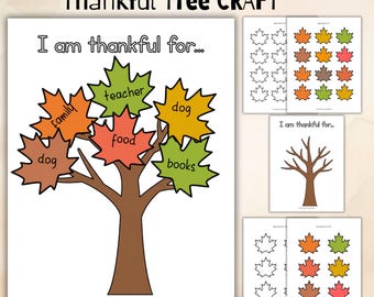 Gratitude Tree Activity; Printable Thankful Tree Activity; Thanksgiving Crafts; DIY Activities for Kids; Printable Thanksgiving Activity