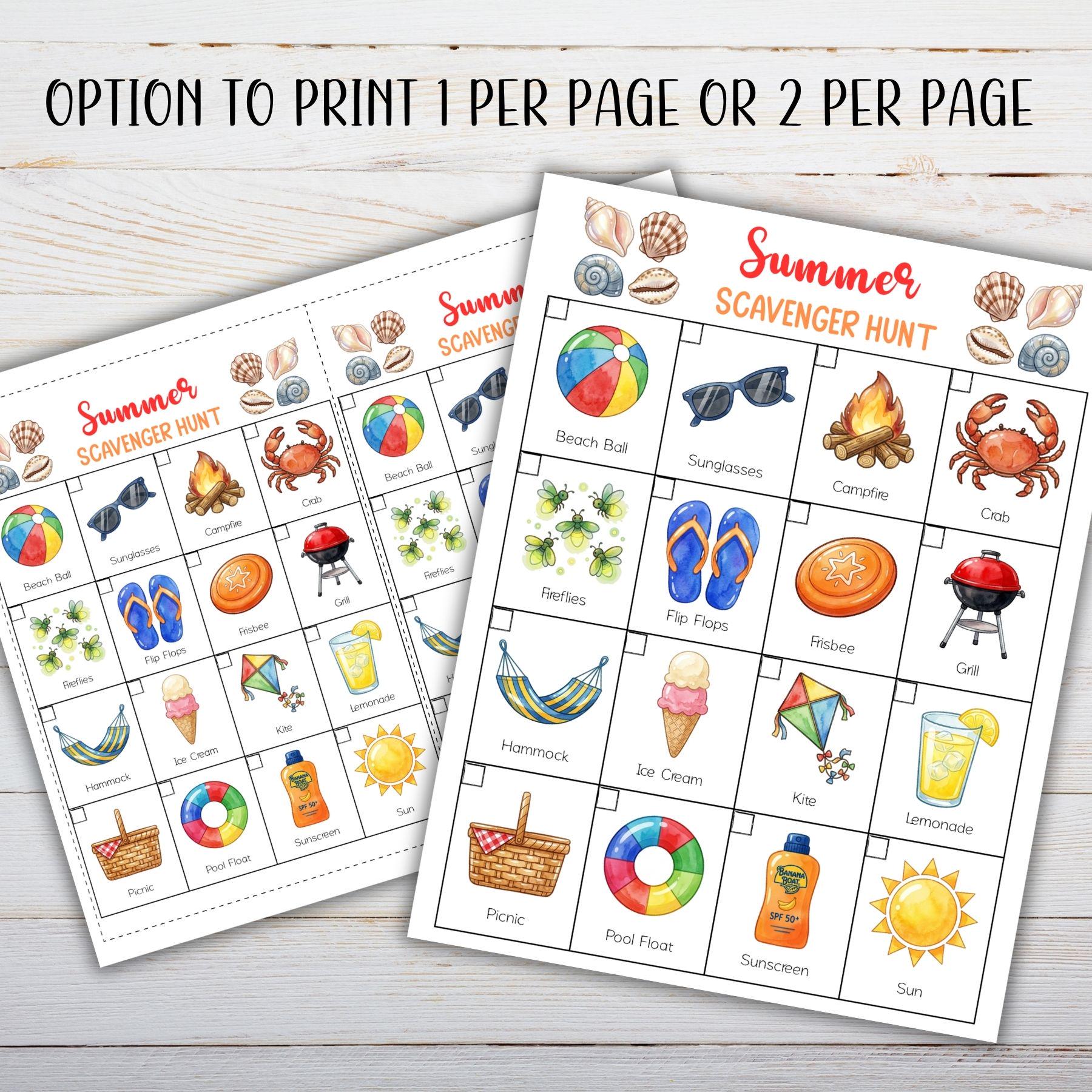Summer Scavenger Hunt Printable for Kids; Outdoor Nature Treasure Hunt ...