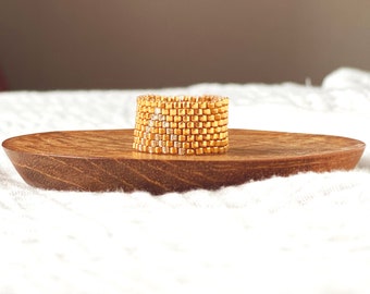 Miyuki Ring | gold silber | Peyote | Beaded Ring | Perlenring | Trend 2024 | boho | Glasperlen | gewebter Ring | Geschenk | fein