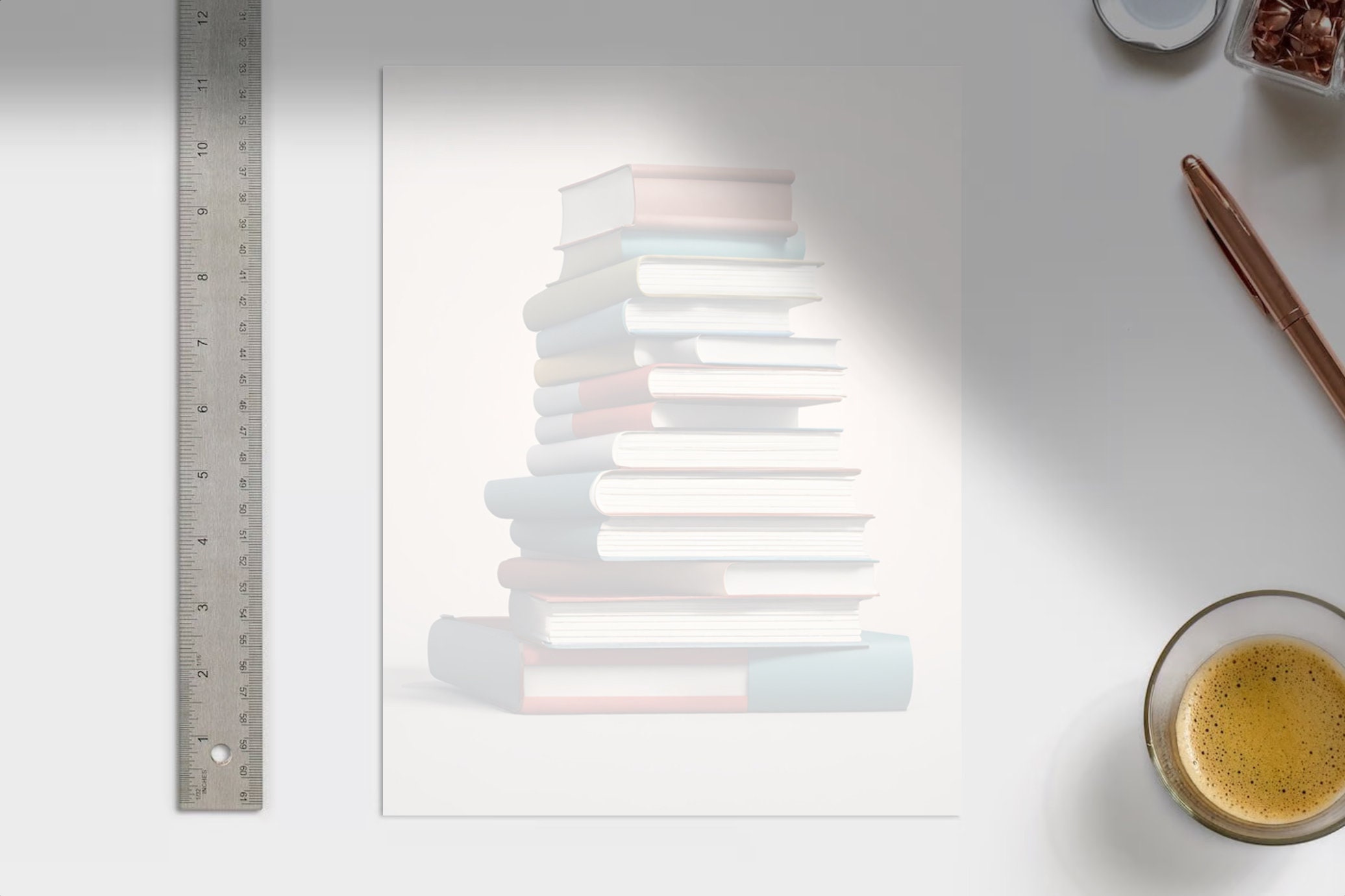 Stack of Books Background Printable Stationery Set Lined & Unlined for ...