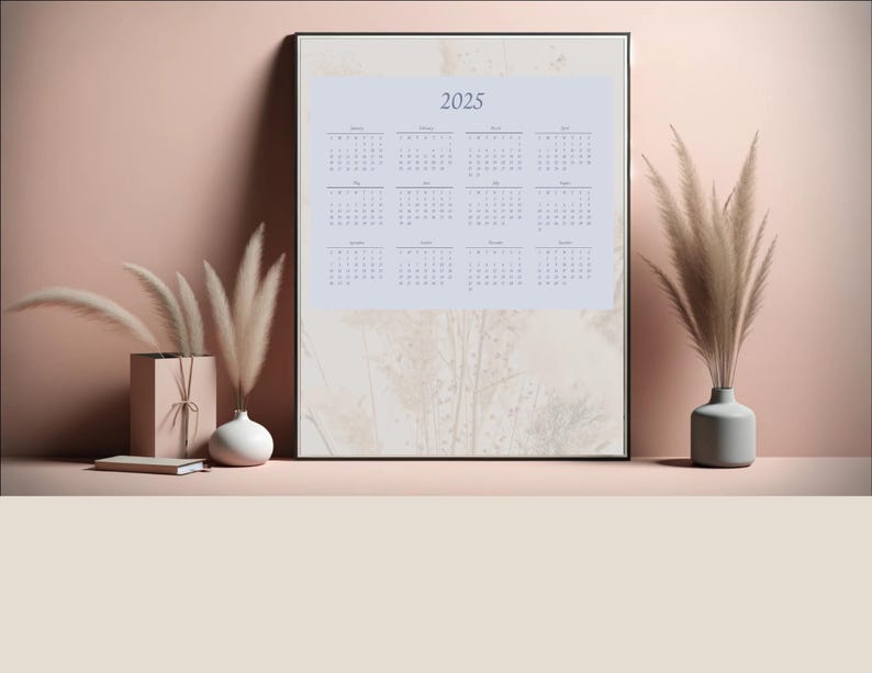 2025 Minimalist Calendar Desktop Wallpaper Digital Download Printable ...