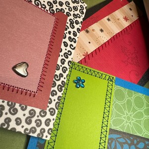 Conjunto de 3 cartões feitos à mão