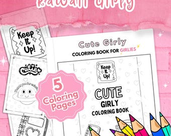 Digital Coloring Book for the Girlies | Adult Coloring book | Trendy | Procreate | Digital Coloring book | Girly Coloring | A4  | Postive |