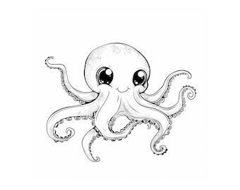 5 Oktopus Malseiten zum Ausdrucken, Ausmalbilder zum Ausdrucken