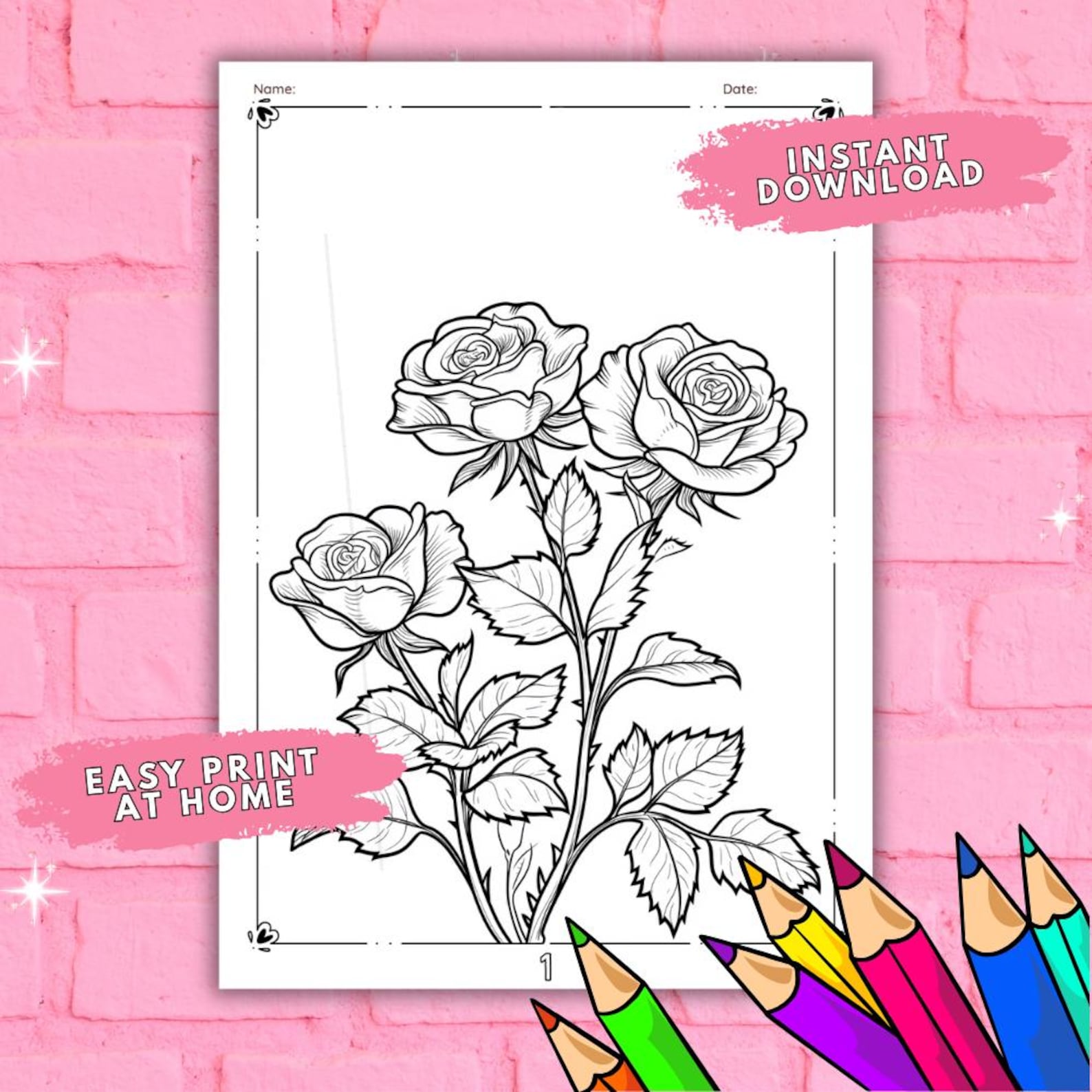 5 Printable Flower Coloring Pages for Any Age Coloring Book Animals ...