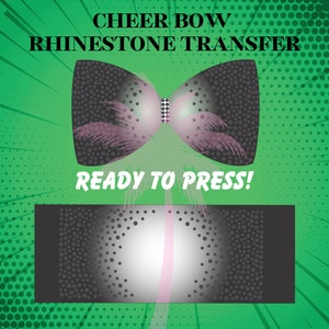 Cheer Bow Rhinestone Transfer Ready To Press