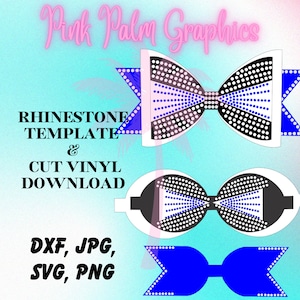 Tailless Cheer Bow Rhinestone Template & Cut Vinyl Design