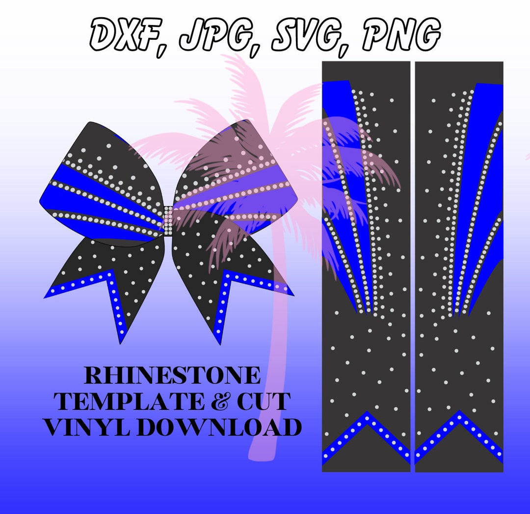 Cheer Bow Rhinestone Template & Cut Vinyl Design Etsy