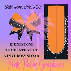 Cheer Bow Rhinestone Template & Cut Vinyl Design